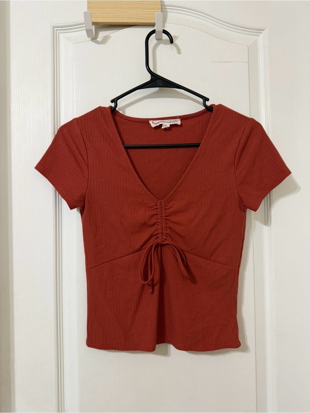 Hippie Rose Rust Ruched Drawstring Top